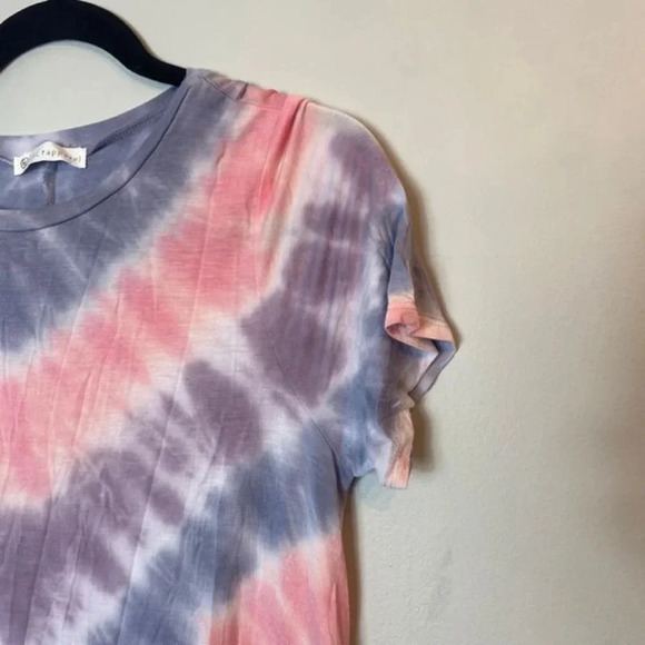 NWOT FSL Apparel Go To Girly Girl T-Shirt Dress Crewneck Tie Dye Purple Pink S - Picture 3 of 11